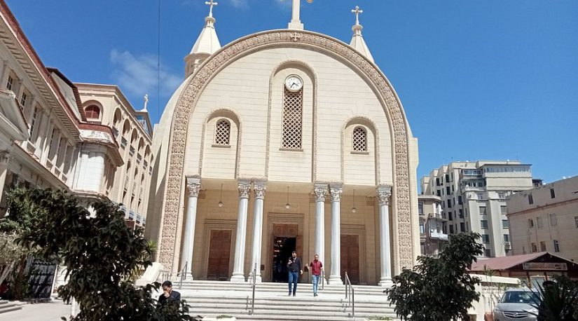 Calle. Catedral copta ortodoxa de San Marcos